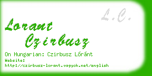 lorant czirbusz business card