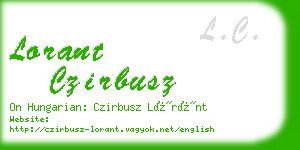 lorant czirbusz business card